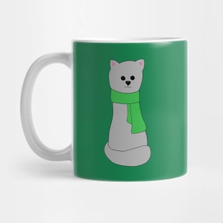 Cat in green Scarf Mug